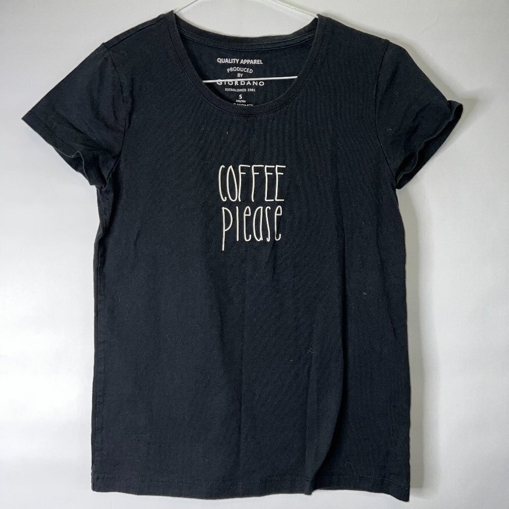 𝅺GIORDANO Coffee Please Graphic T-Shirt S